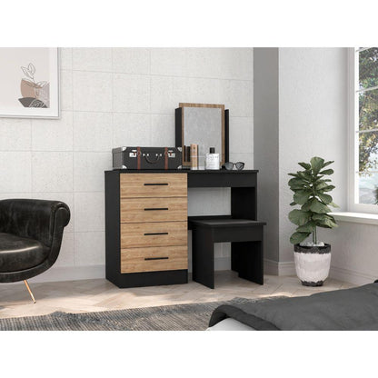 Mueble Tocador Wesley color Wengue y Miel para Habitación.