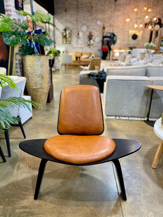 Silla Auxiliar en Roble Vaquera Cuero