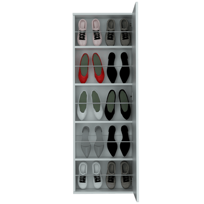 Zapatero isia con Espejo color Blanco para Habitación.