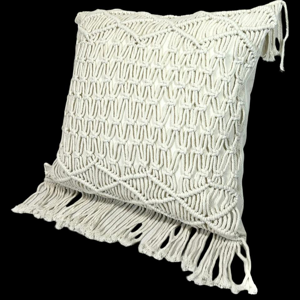 Cojin Decorativo Macrame Beigem