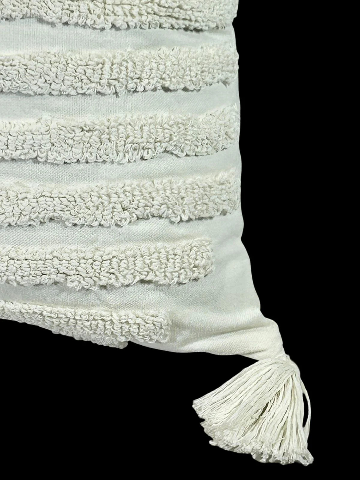 Cojin Decorativo Rayas Boho Crudo