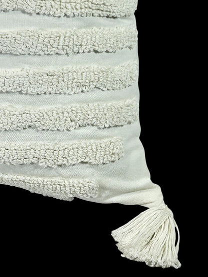 Cojin Decorativo Rayas Boho Crudo