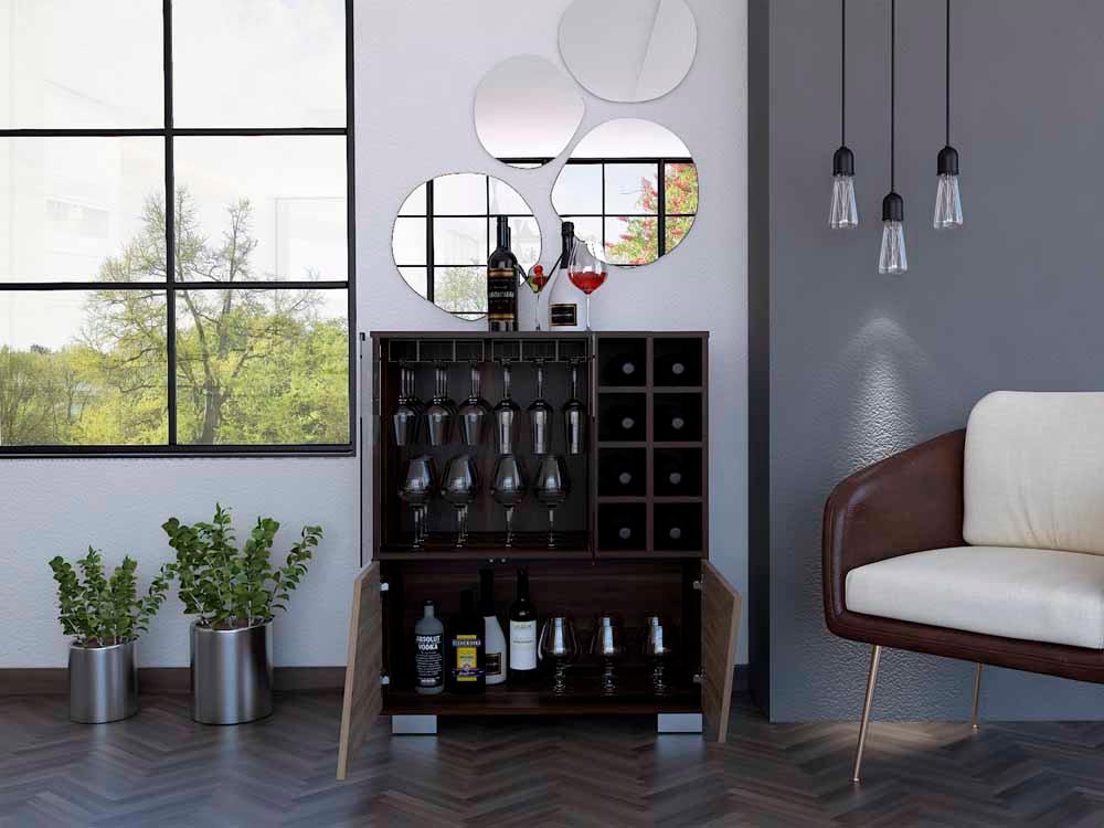 Bar Enzo color Caoba y Miel para Sala.