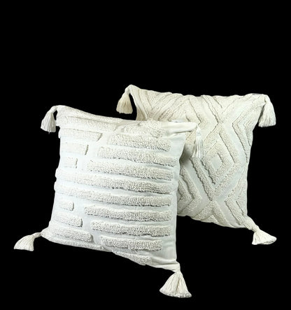 Cojin Decorativo Rayas Boho Crudo