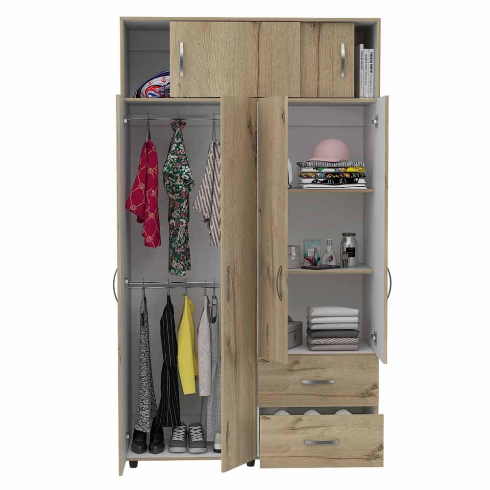 Closet Macarena color Café claro y Blanco para Habitación.