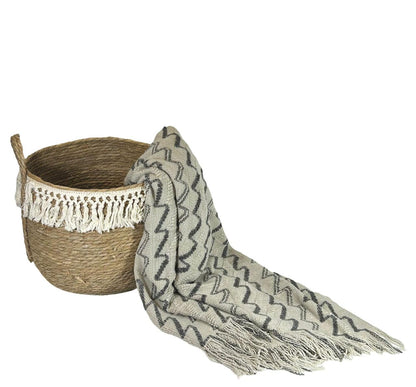 Manta Decorativa Fraza Beige Lasos