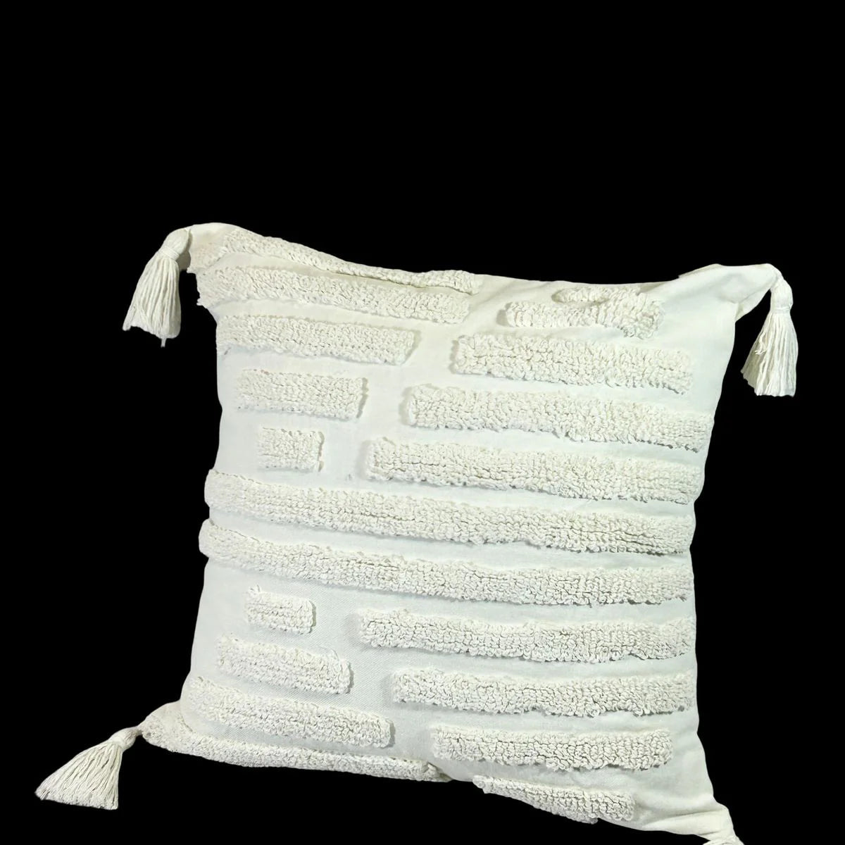 Cojin Decorativo Rayas Boho Crudo