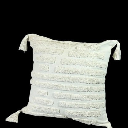 Cojin Decorativo Rayas Boho Crudo