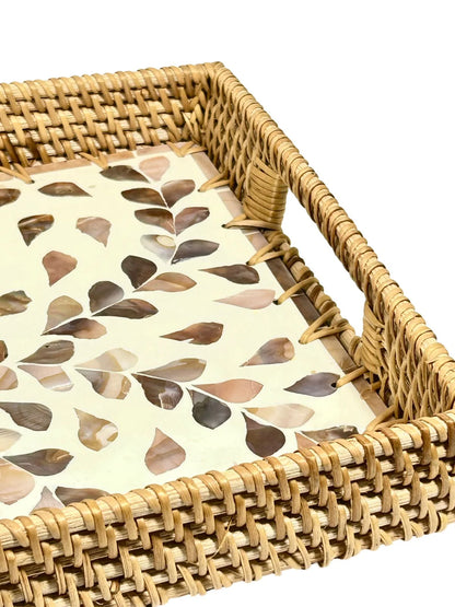 Bandeja Rectangular Rattan Nacar