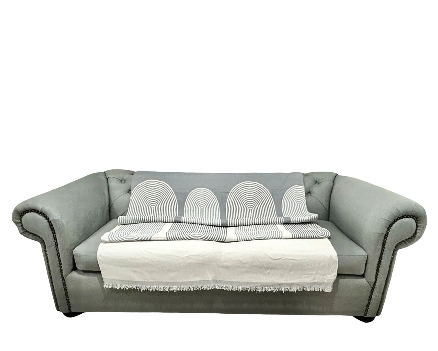 Manta Decorativa o Pie de Cama Arcos Gris