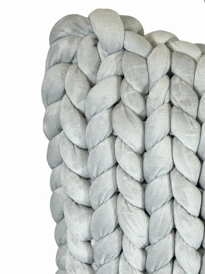 Cojin Decorativo Trenzado Gris