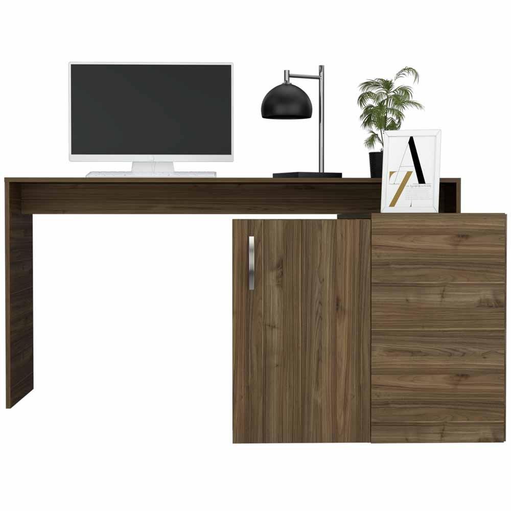 Escritorio en L Moscú color Castaño para Oficina.
