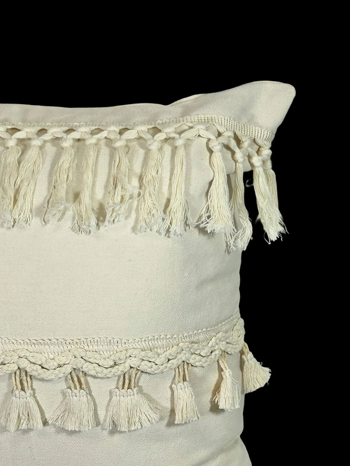 Cojin Decorativo Flecos Algodon Burdo