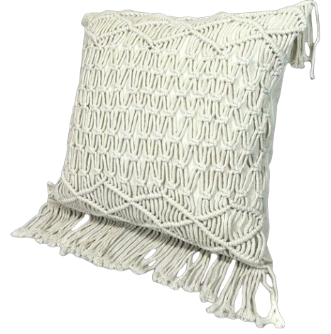 Cojin Decorativo Macrame Beigem