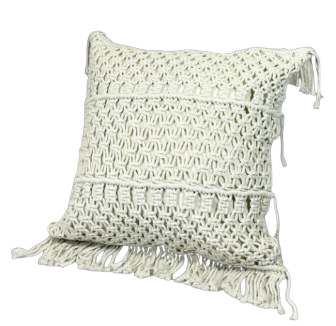 Cojin Decorativo Macrame Bohemia Cruda