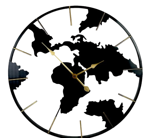 Reloj de Pared Redondo Metal Europa Black 60Cm