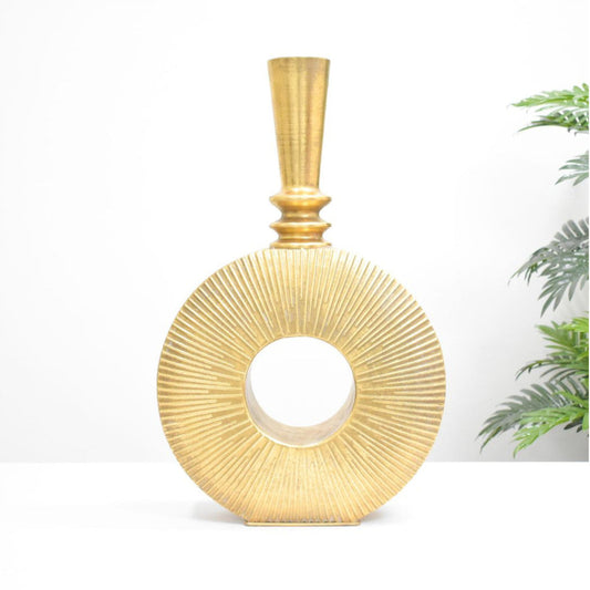 Jarrón Decorativo Circular Oro