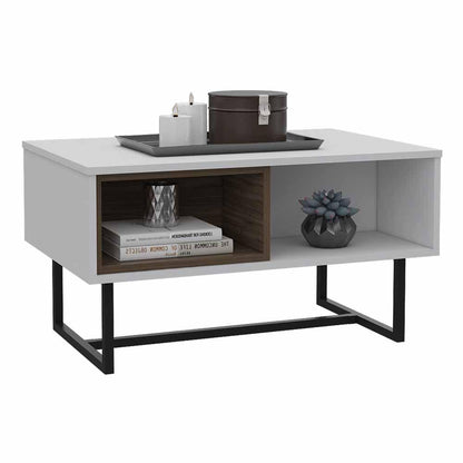 Mesa de Centro Amaranta color Blanco y Castaño para Sala.