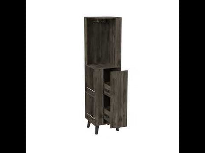 Bar Esquinero Telmo, Nogal con 1 Cajonera Para Almacenamiento COP