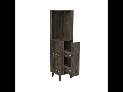 Bar Esquinero Telmo, Nogal, con 1 Cajonera Para Almacenamiento