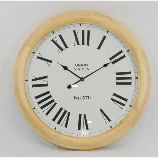 Reloj de Pared Redondo en Madera  el Grand Hotel 80 Cm