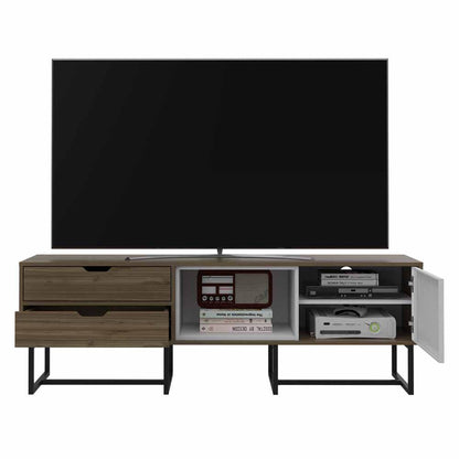 Mesa para TV Maryland color Castaño y Blanco para Sala.