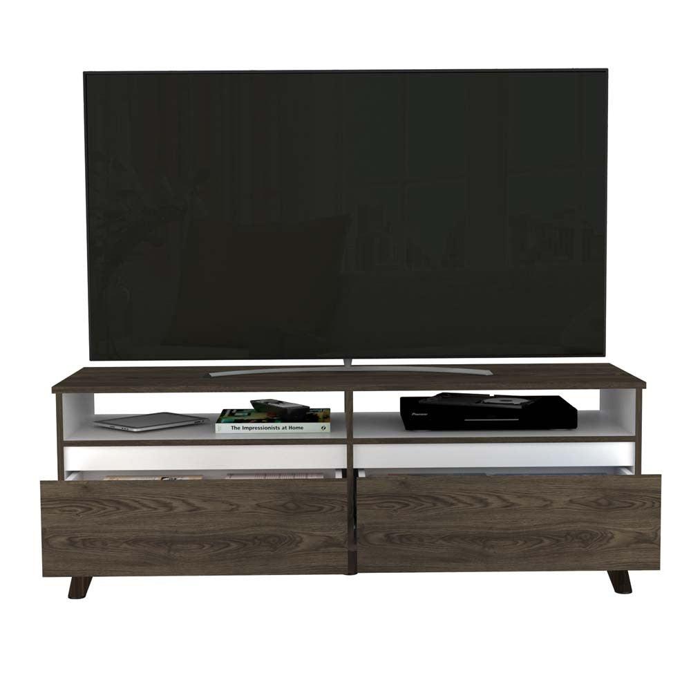 Mesa para TV Urko color Chocolate y Blanco para Sala.