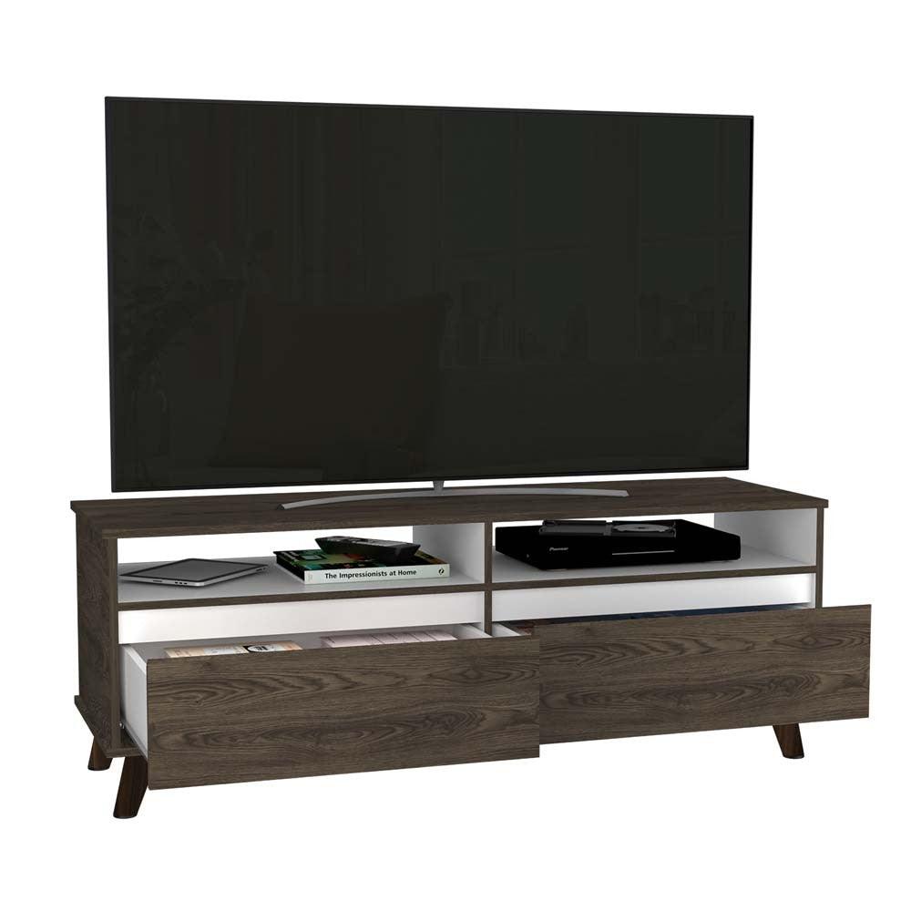 Mesa para TV Urko color Chocolate y Blanco para Sala.
