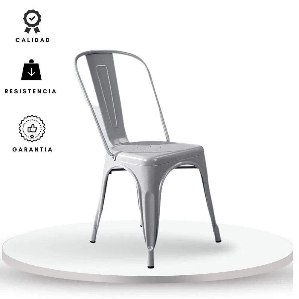 Silla Comedor Metálica Gris