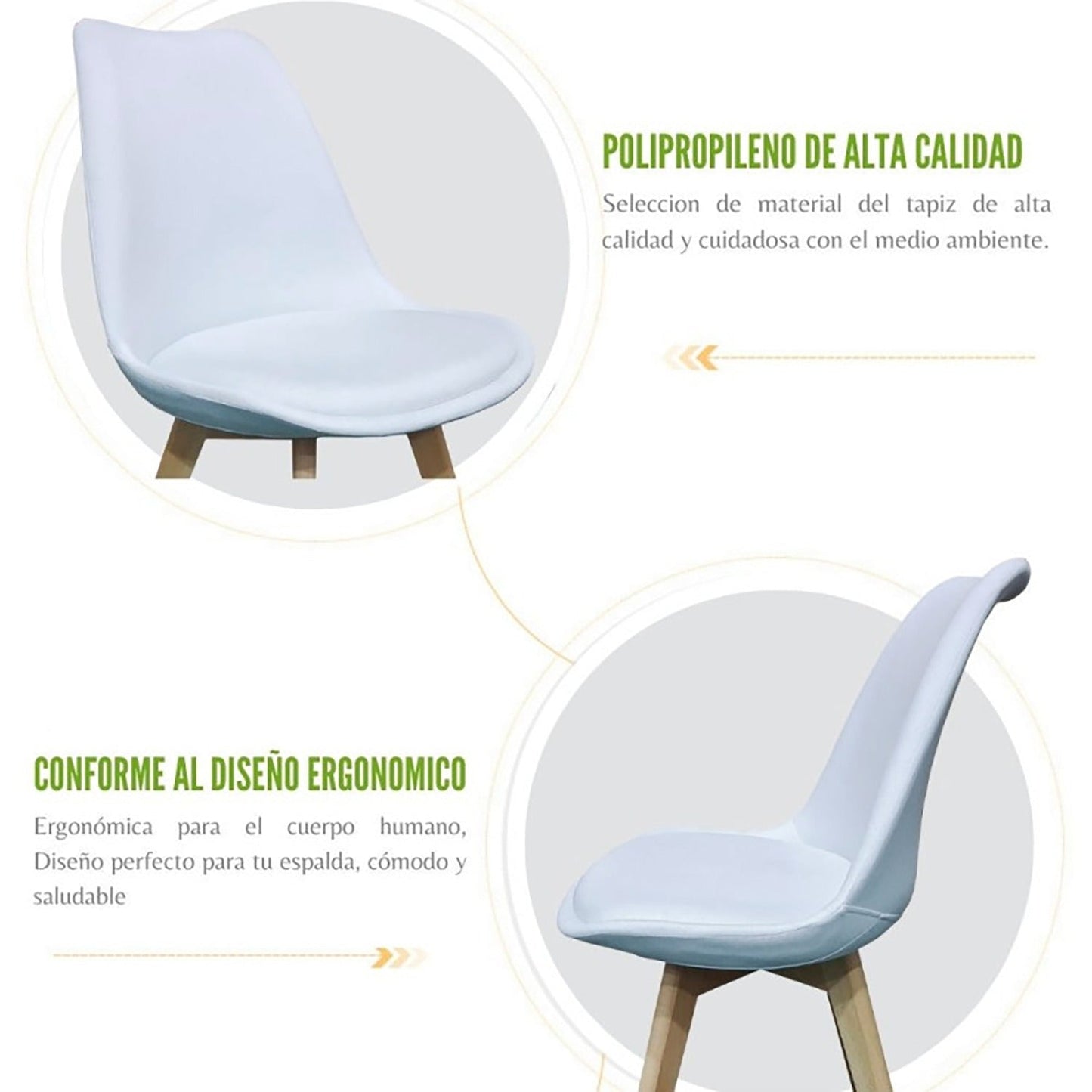 Silla Tapizada Vernaza Premium Blanco
