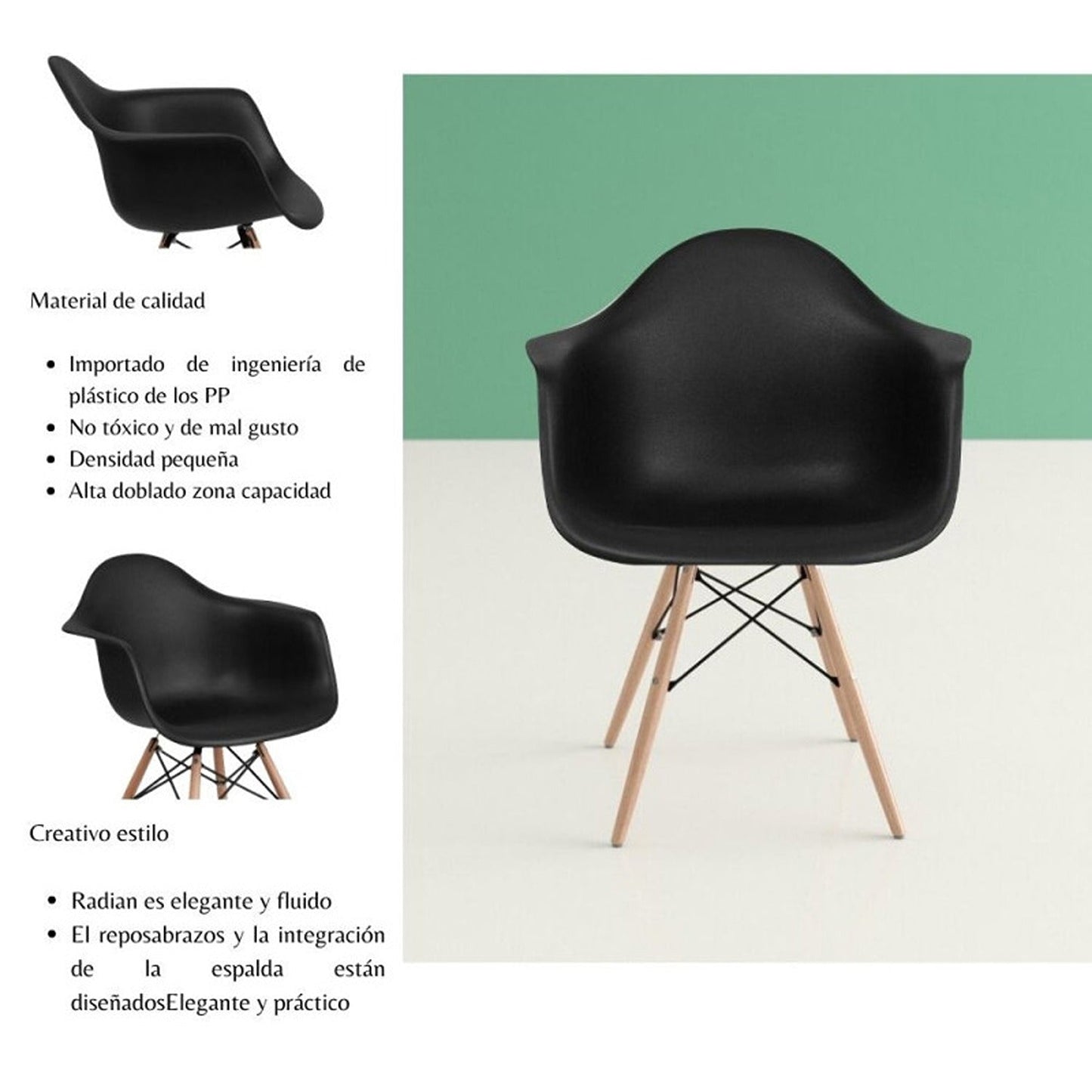 Silla Baeza Brazos Negro