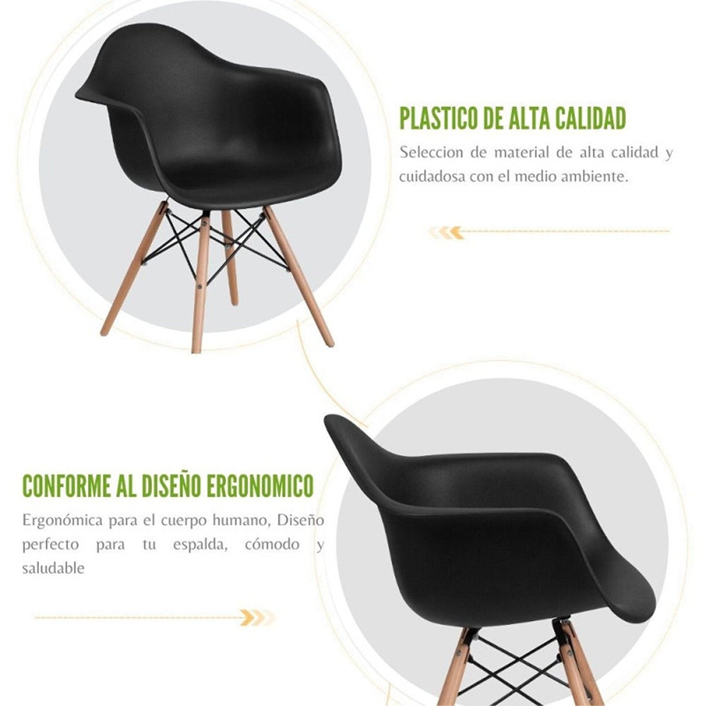 Silla Baeza Brazos Negro
