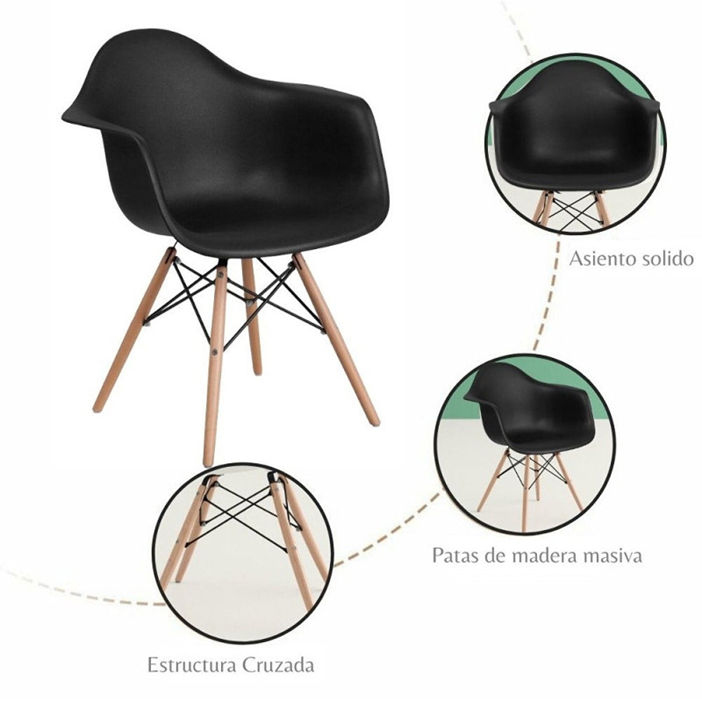 Silla Baeza Brazos Negro