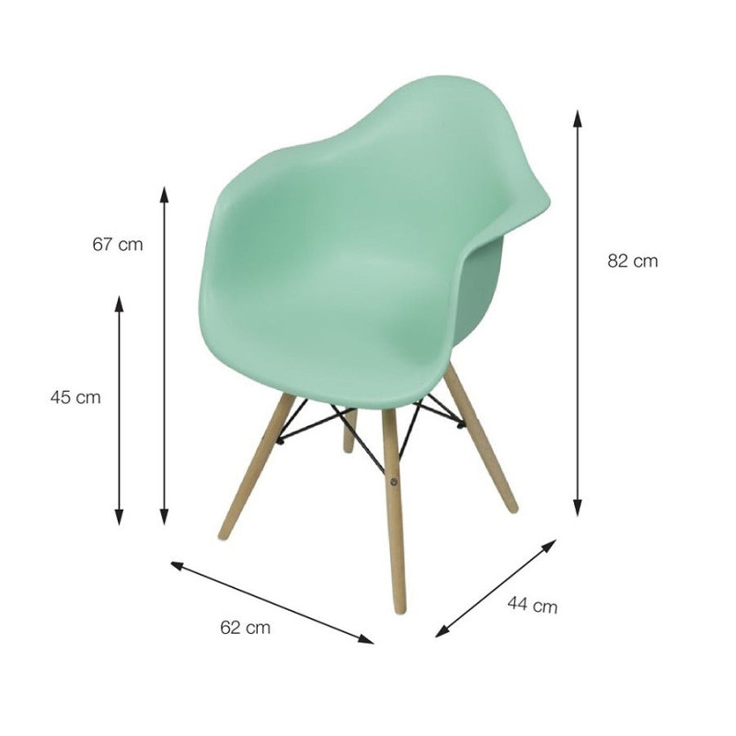 Silla Baeza Brazos Verde Menta