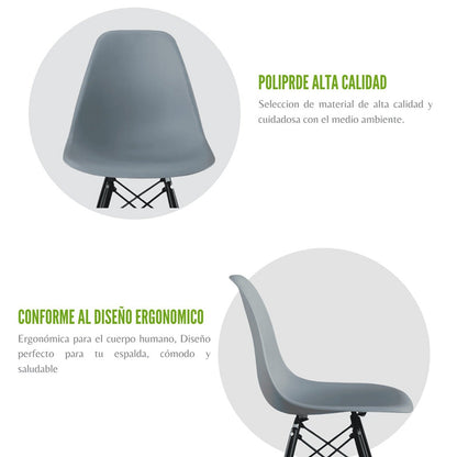 Silla Baeza Patas Negra Gris