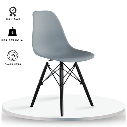 Silla Baeza Patas Negra Gris