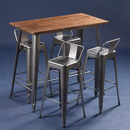 Silla de Barra Metalica Espalda Metalica Envejecida