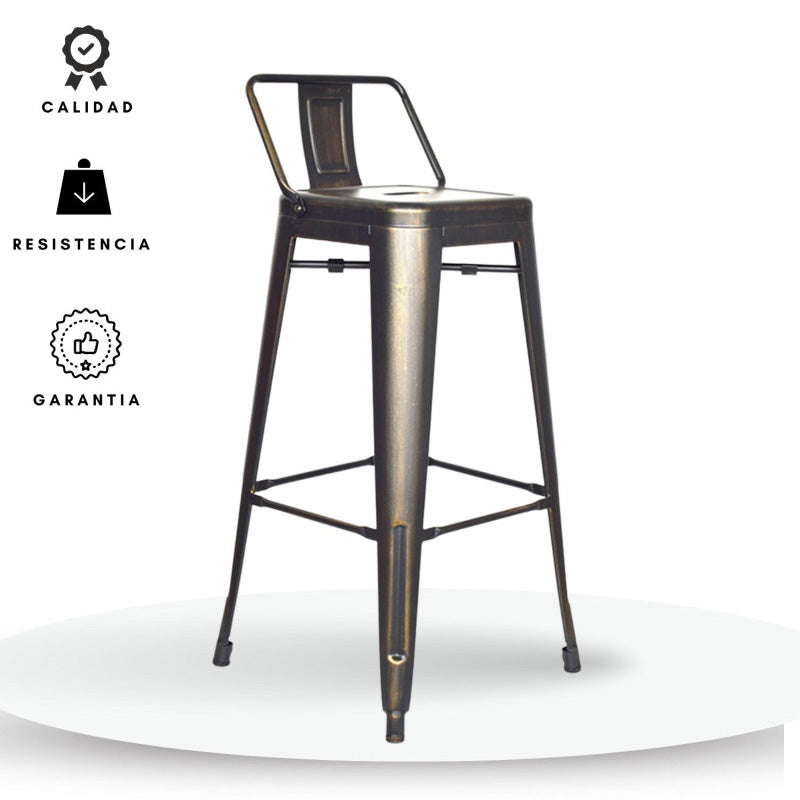 Silla de Barra Metalica Espalda Metalica Envejecida