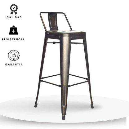 Silla de Barra Metalica Espalda Metalica Envejecida