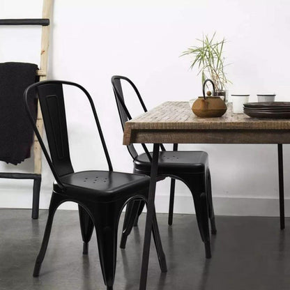 Silla Metalica con Espaldar Negro