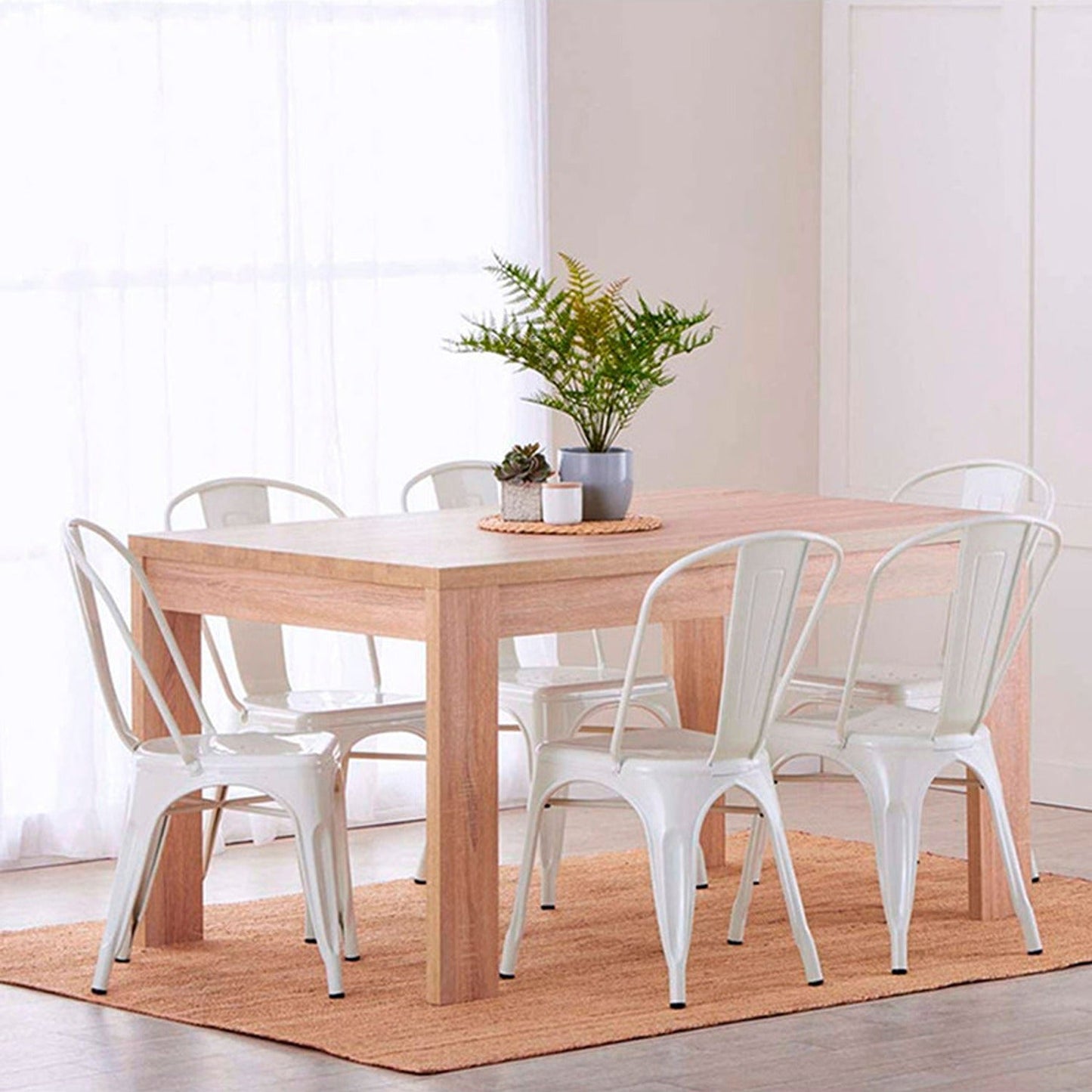 Silla Metalica con Espaldar Blanco