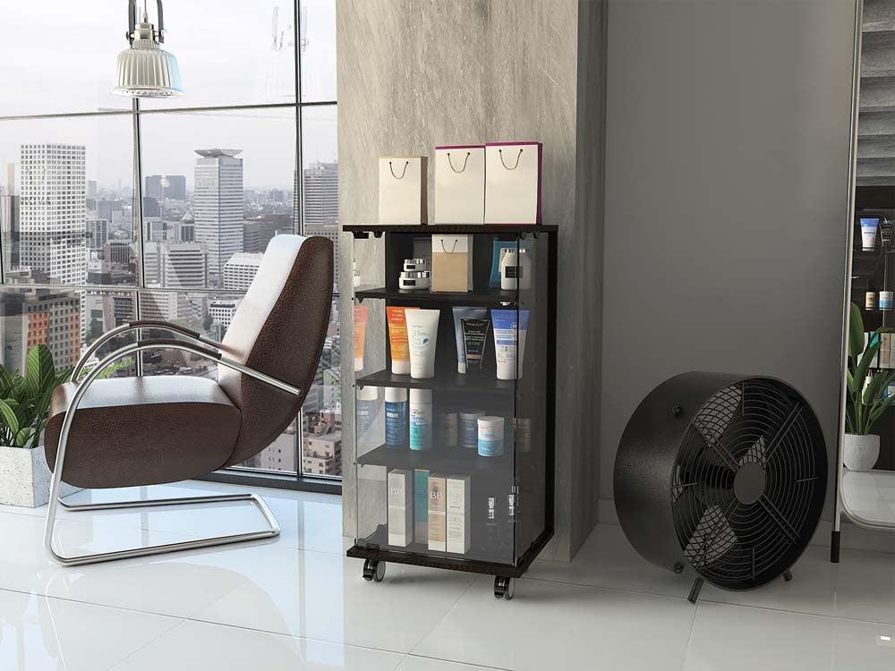 Vitrina Lyra color Wengue para Ambientes.